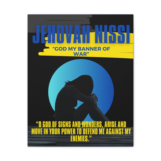 Jehovah Nissi  -  Blue Canvas Wall Art